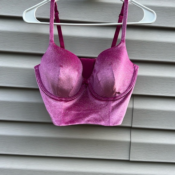 Victorias Secret | Body by Victoria Long Line Bra Velvet Pink size 34DD - Picture 2 of 6